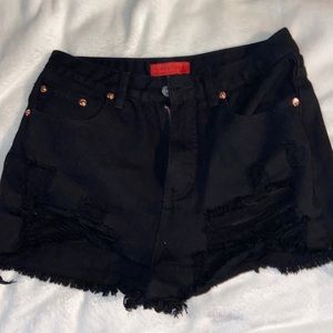 Black Jean shorts